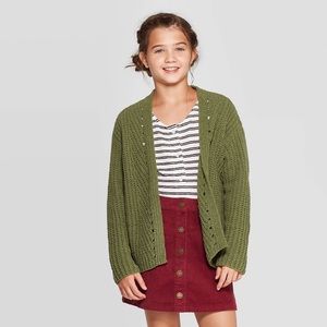 NWT❗️Girls cable knit open front cardigan